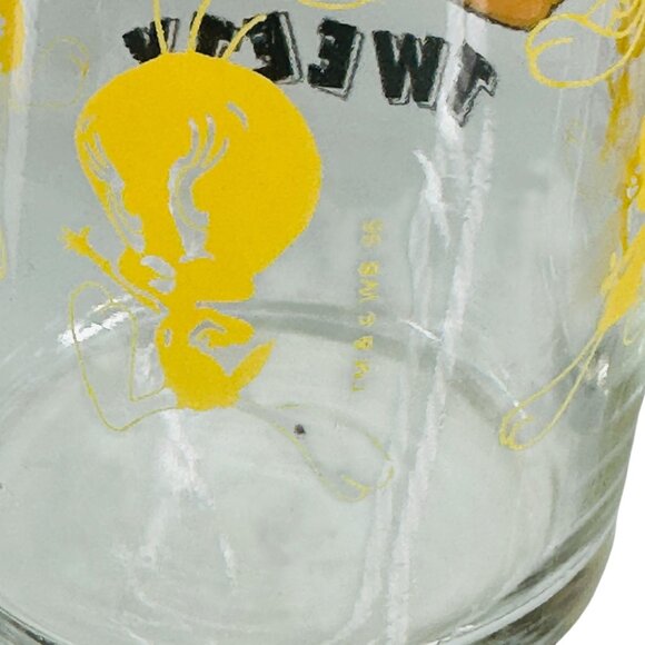 RARE 1995 Looney Tunes Taz Tasmanian Devil Tweety Warner Bros Glass Lot of 2 - Picture 13 of 16